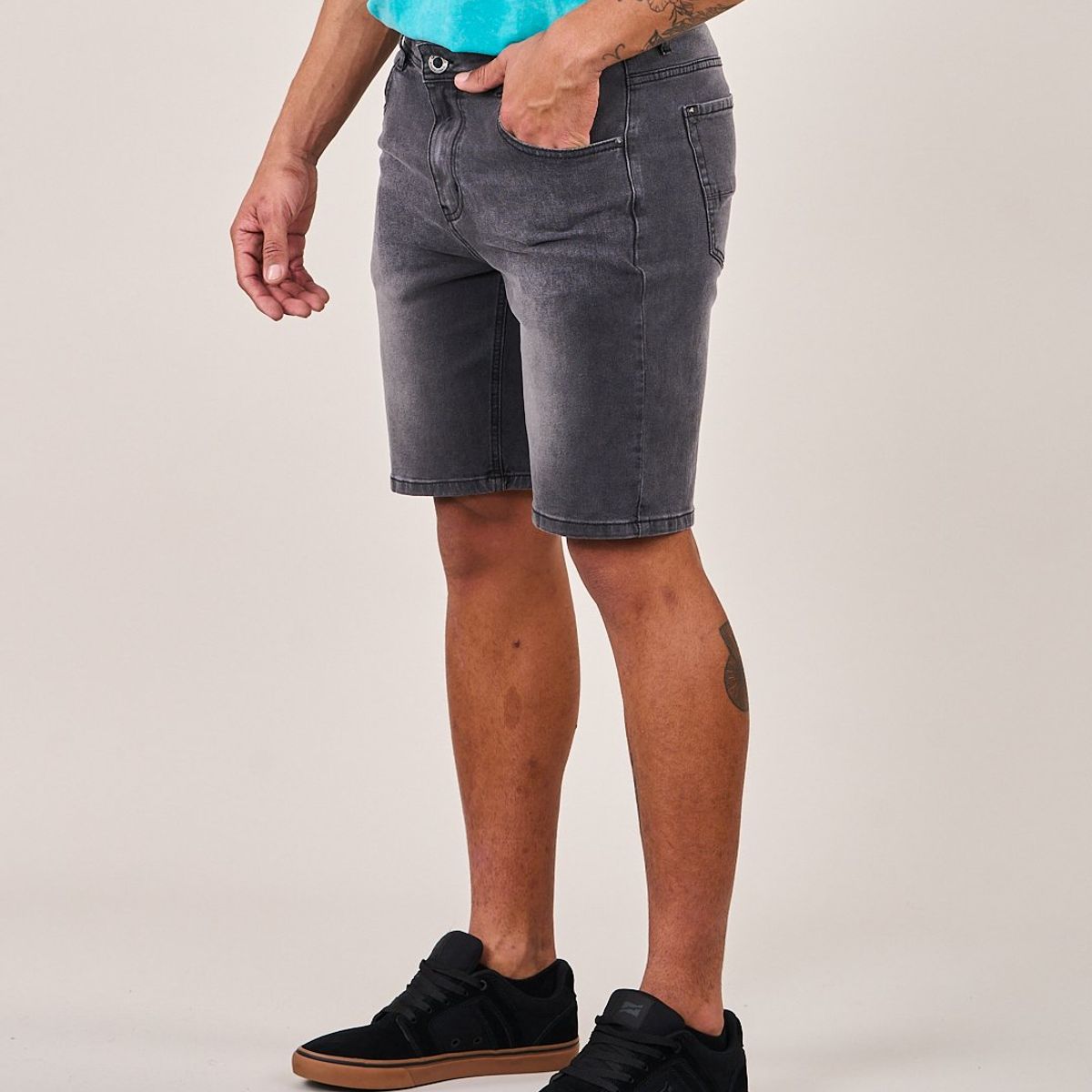 POLEMIC - Bermunda Denim procesado Relaxed - Polemic