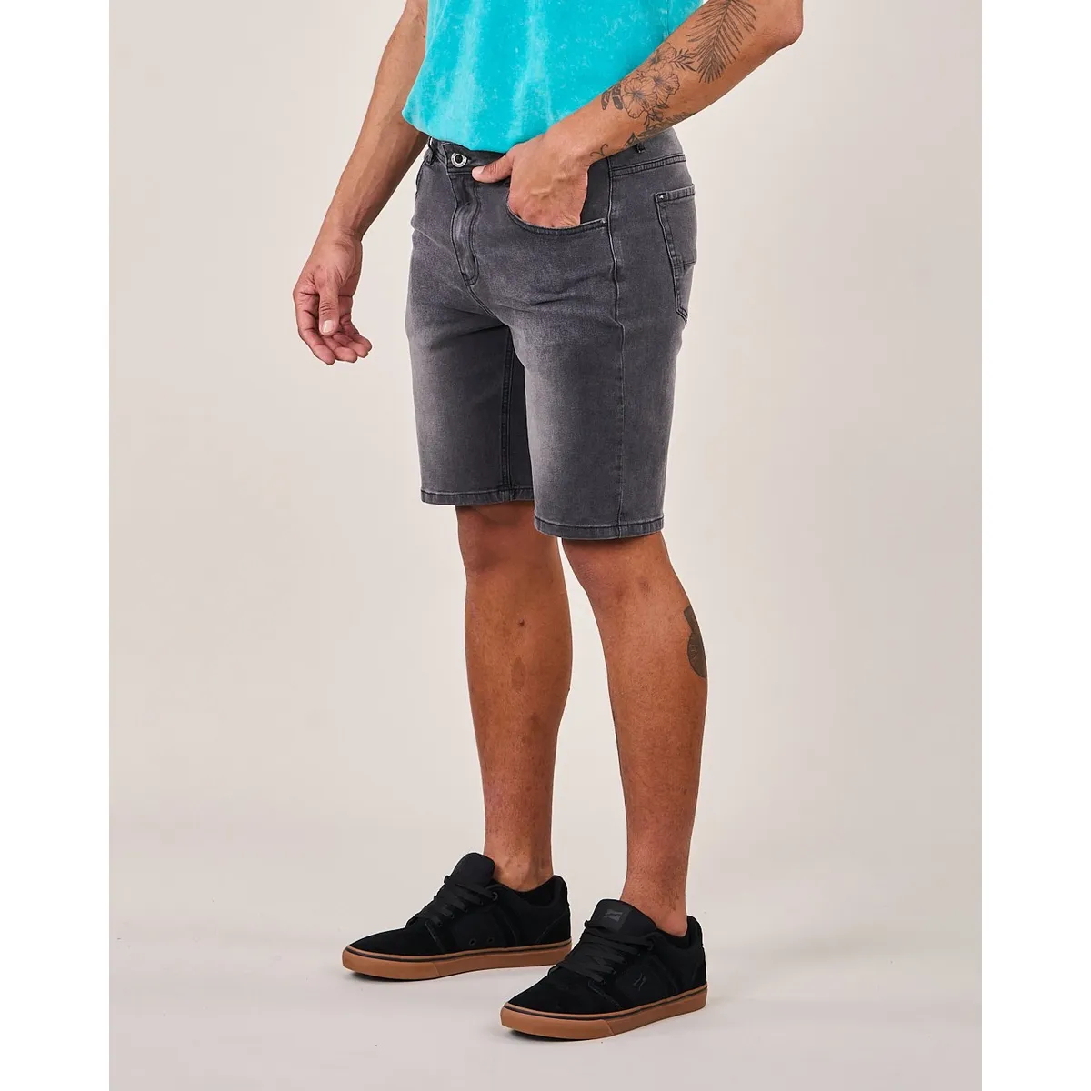 POLEMIC - Bermunda Denim procesado Relaxed - Polemic
