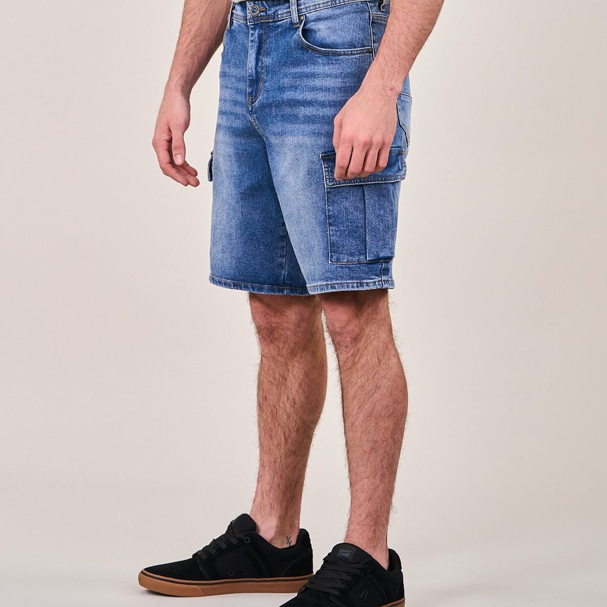 POLEMIC - Bermunda Denim procesado Relaxed - Polemic