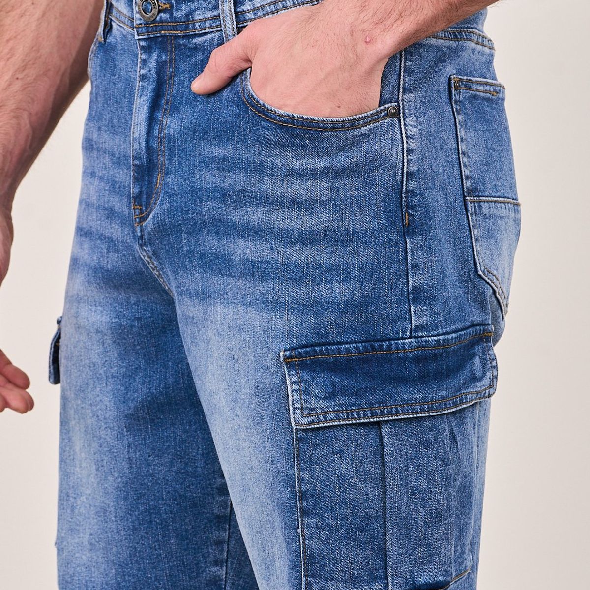 POLEMIC - Bermunda Denim procesado Relaxed - Polemic