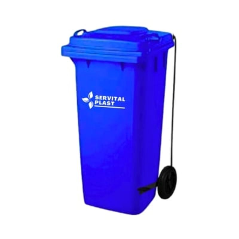 GENERICO - Basurero Contenedor de basura 120 Lts Azul con Pedal