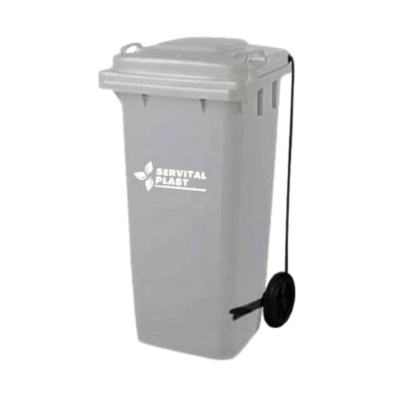 GENERICO - Basurero Contenedor de basura 120 Lts Gris Claro con Pedal