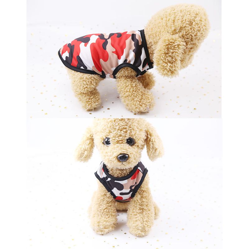 GENERICO - Polera para Mascota Perro Camuflado color Rojo Talla L