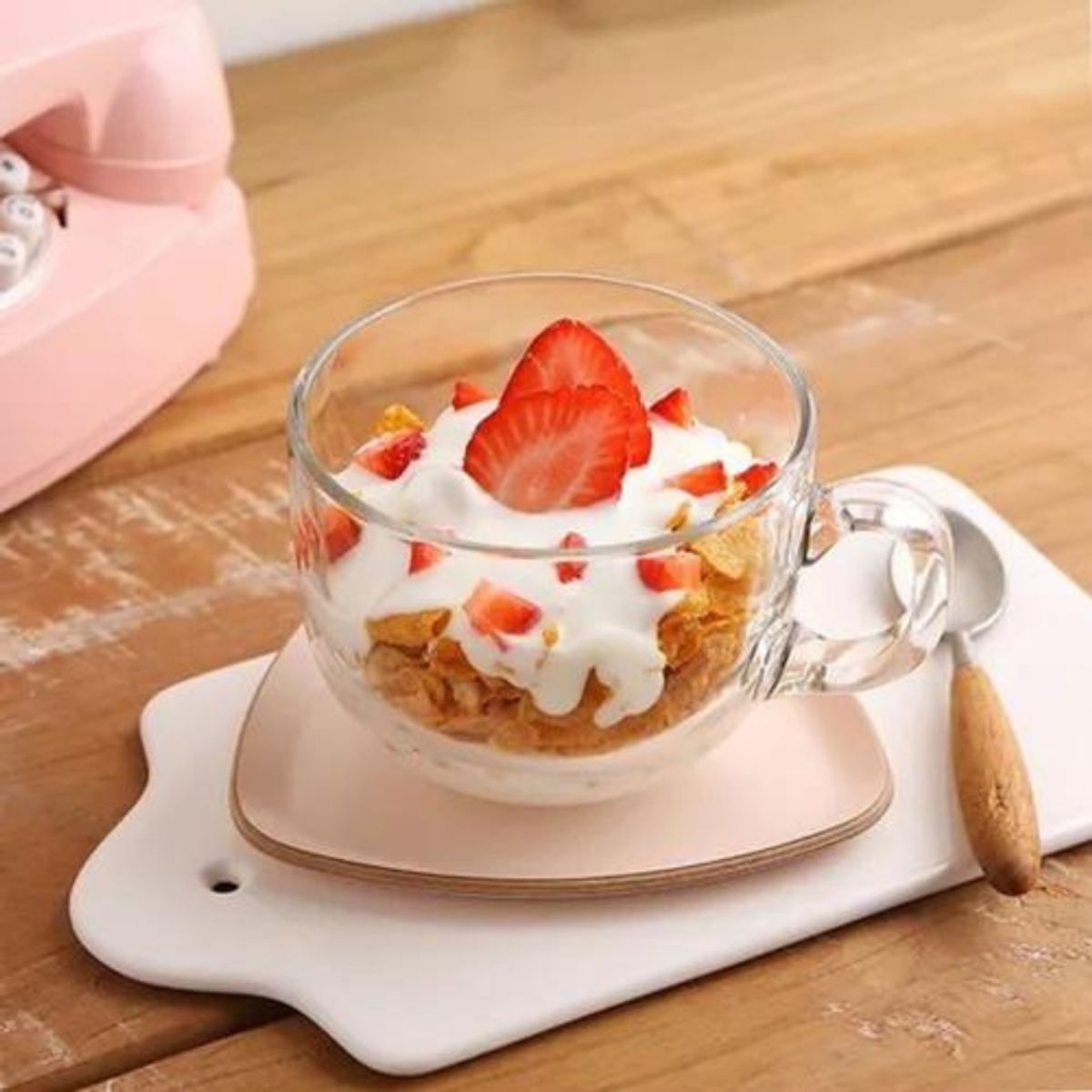 GENERICO - SET 2 und Tazón de vidrio café y postres excelente calidad 450ml