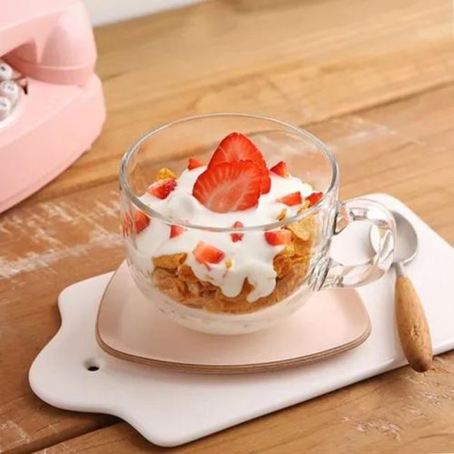 GENERICO - SET 2 und Tazón de vidrio café y postres excelente calidad 450ml