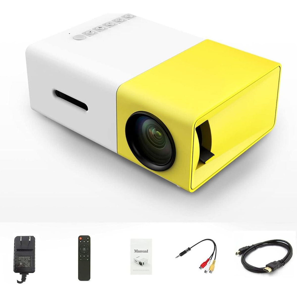 IMPORTCLICK - Mini Proyector Video Película USB HDMI Amarillo Resolución 320 x 240