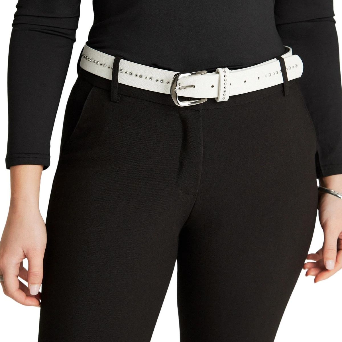 LORENZO DI PONTTI - Cinturón De Pu Crudo Con Tachas En El Centro