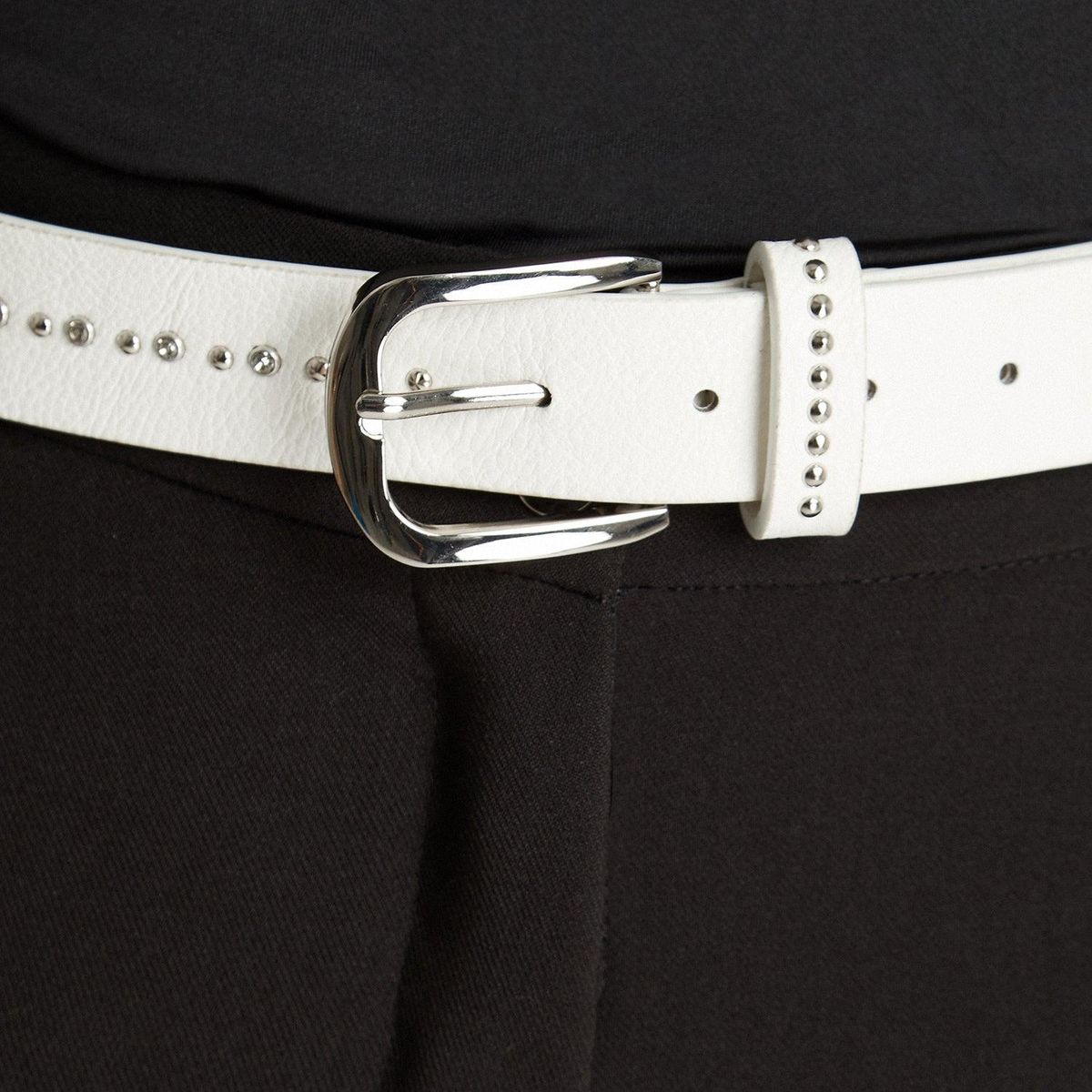 LORENZO DI PONTTI - Cinturón De Pu Crudo Con Tachas En El Centro