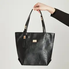 LORENZO DI PONTTI - Cartera De Pu Textura Con Detalle Hebilla Negro