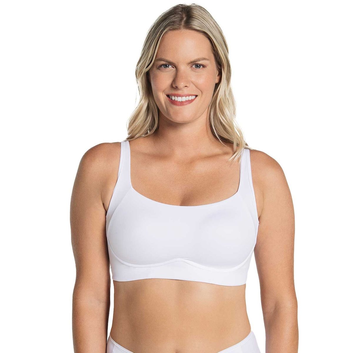 LEONISA - Sostén sin arco ultracómodo de alto soporte y cubrimiento Everyday Bra 091054 Blanco
