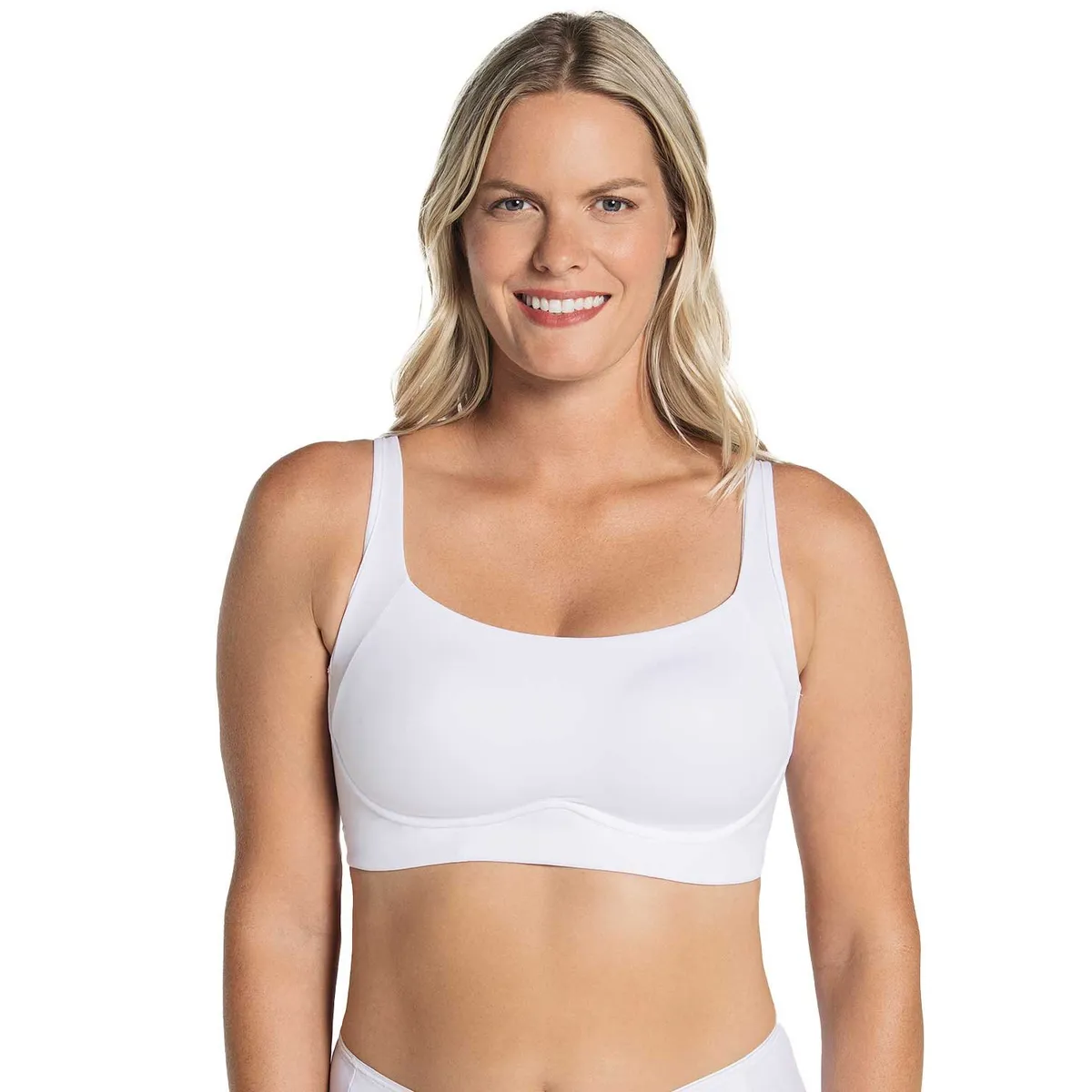 LEONISA - Sostén sin arco ultracómodo de alto soporte y cubrimiento Everyday Bra 091054 Blanco