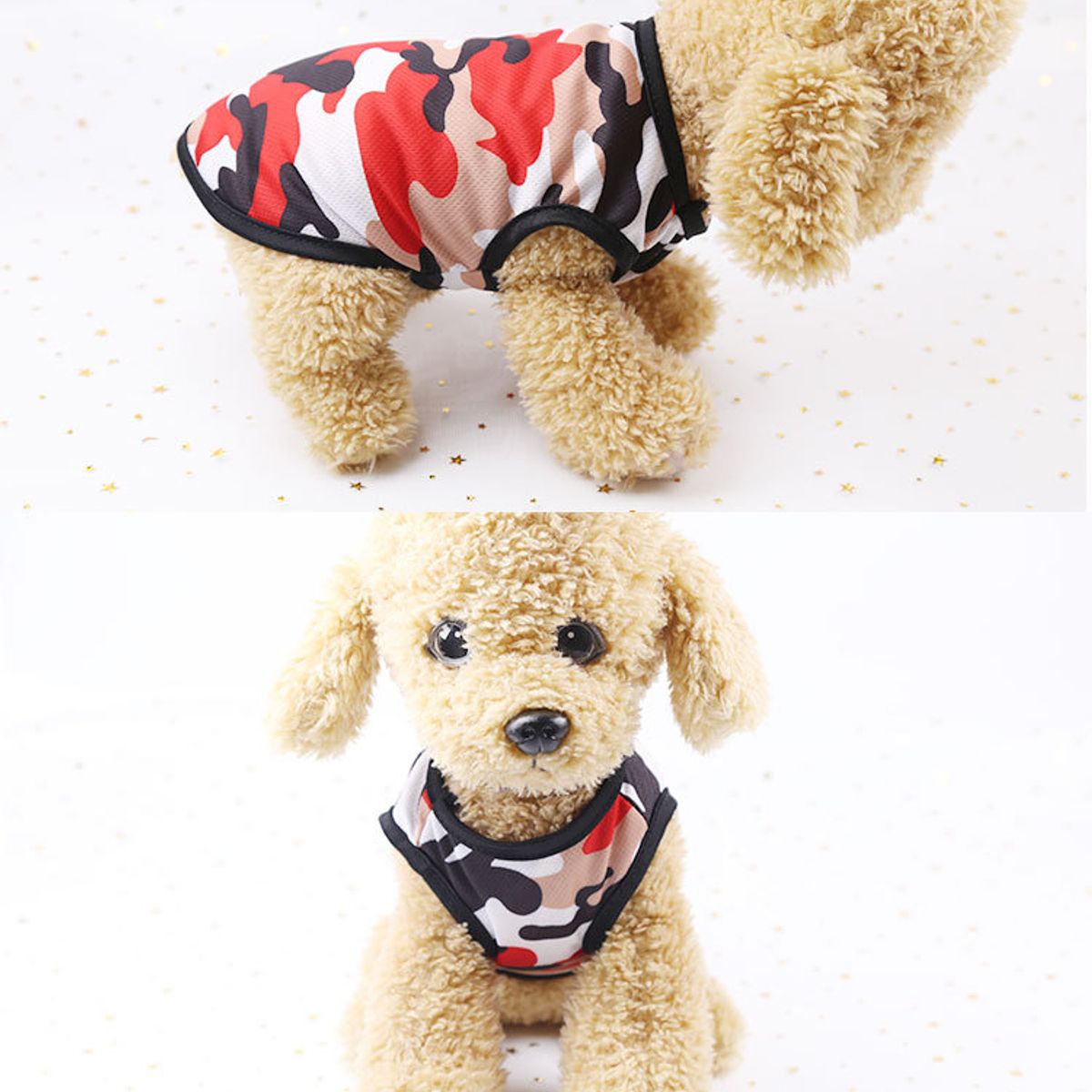 MASCO TODO - Polera para Mascota Perro Camuflado color Rojo Talla M