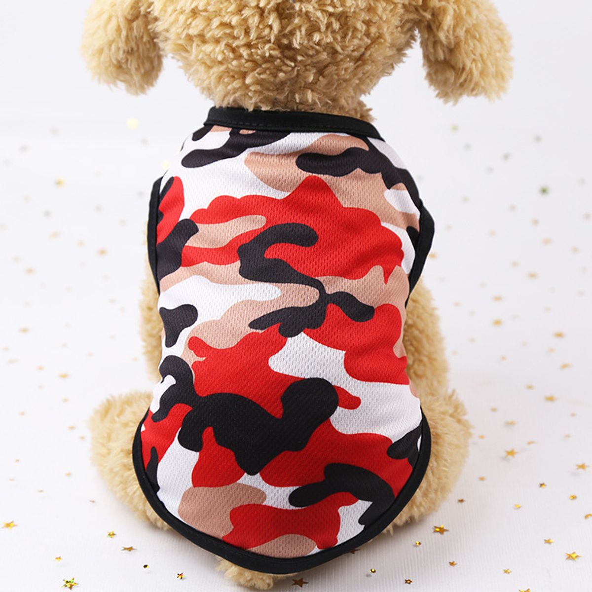 MASCO TODO - Polera para Mascota Perro Camuflado color Rojo Talla M