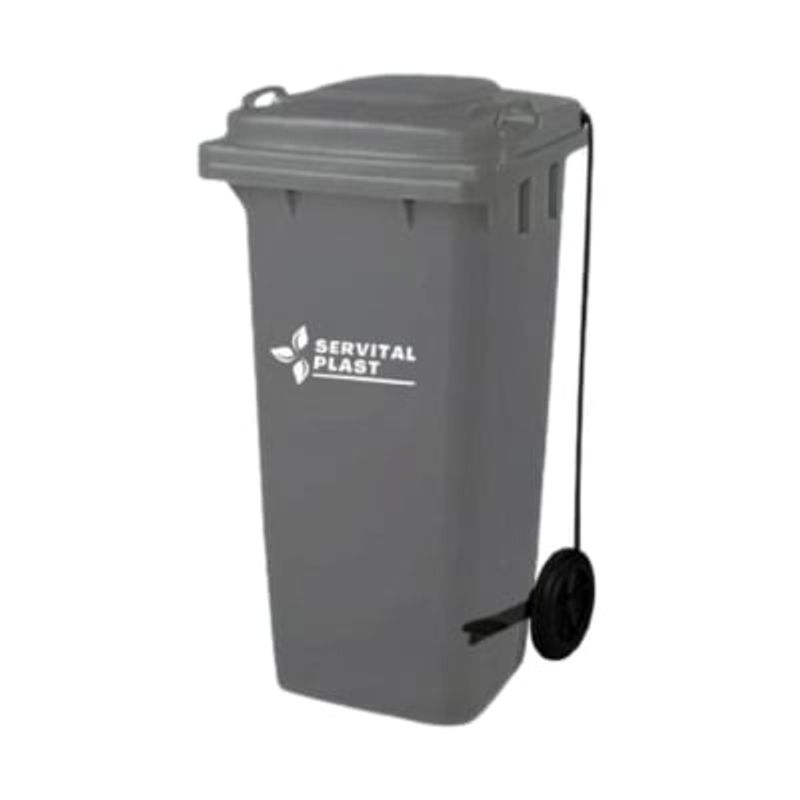 GENERICO - Basurero Contenedor de basura 120 Lts Gris Oscuro con Pedal