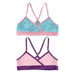 LEONISA - Pack x 2 top principiante para niña espalda deportiva 65290X2 Azul / Rosado