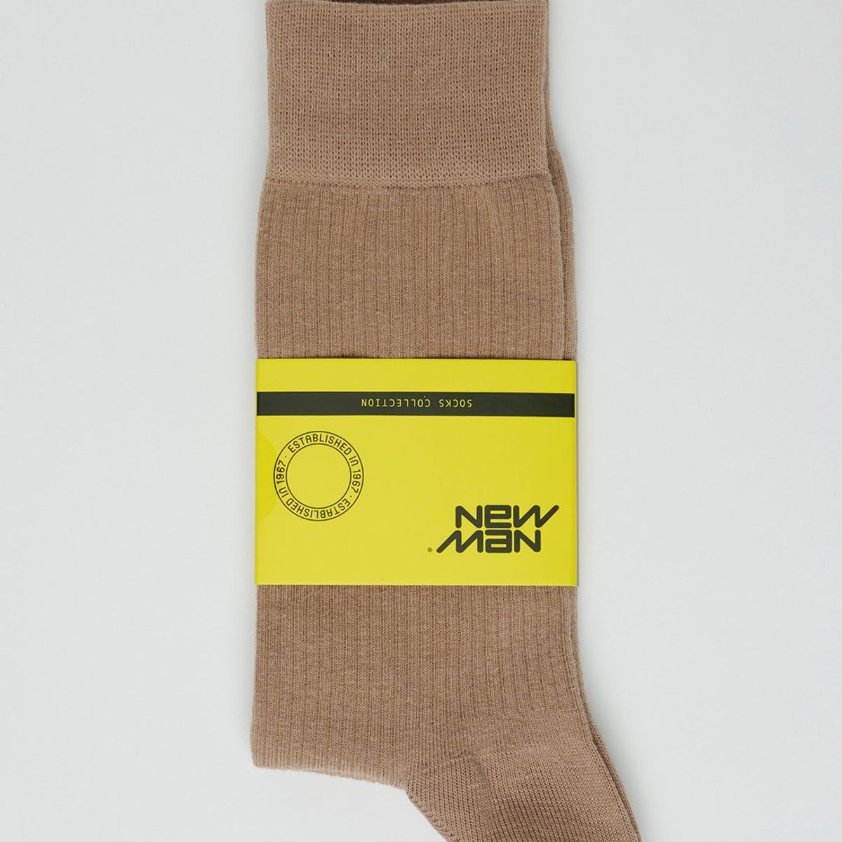 NEW MAN - Calcetin Basico Strip Beige New Man