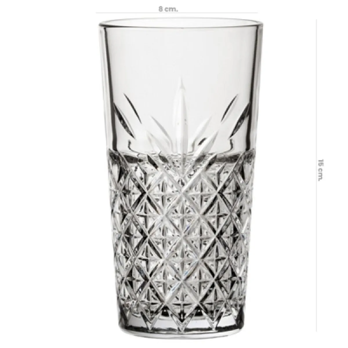 PASABAHCE - Set x 6 Vaso Vidrio Apilable Alto 360cc Timeless