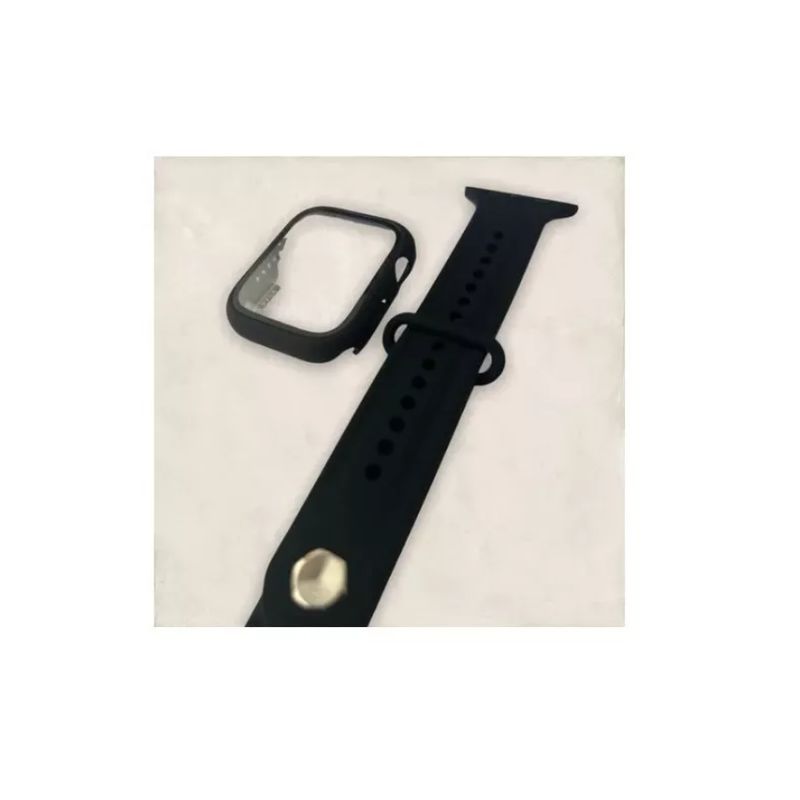GENERICO - Pack Correa De Silicona Con Funda Para Iwatch Apple 384041mm-NEGRO