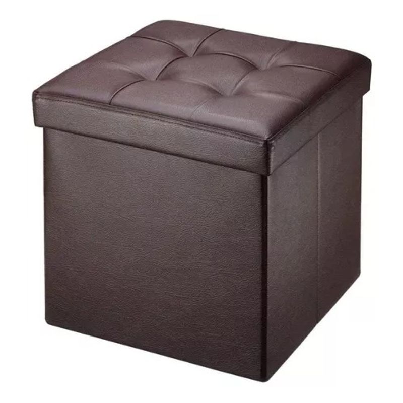 GENERICO - Baul Tomy Plegable Ecocuero Asiento 38cm Puff Pouf Caja 262543