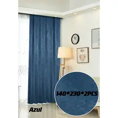GENERICO - Set Cortinas de Terciopelo, Medidas 140 x 230 cm. Azul