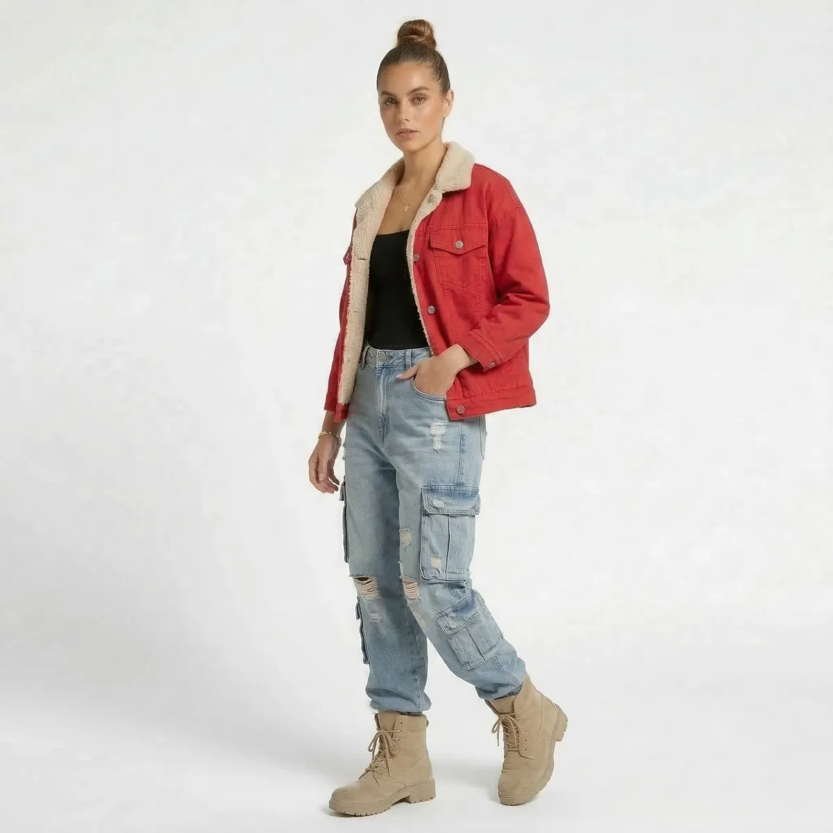 D'JOE - Chaqueta Denim Chiporro Africa Mujer Manga 34