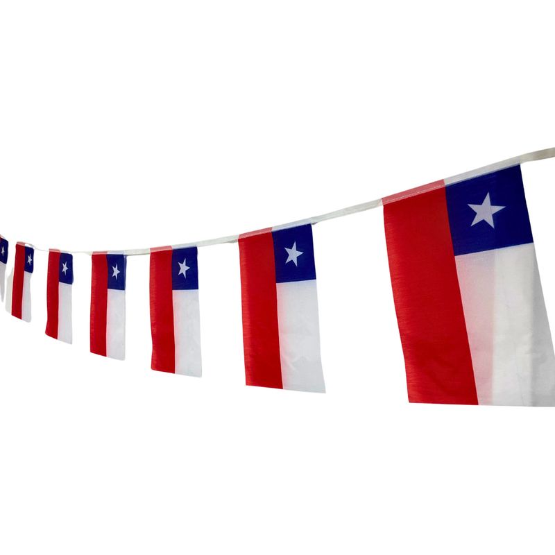 GENERICO - Pack 12 Guirnaldas Bandera De Chile Tira 15 Banderas
