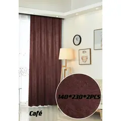 GENERICO - Set Cortinas de Terciopelo, Medidas 140 x 230 cm. Cafe