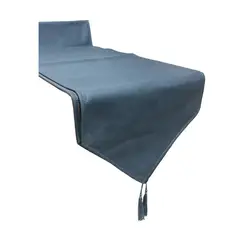 OEM - Mantel Camino De Mesa Con Pompon Cuero Sintetico 180x35cm