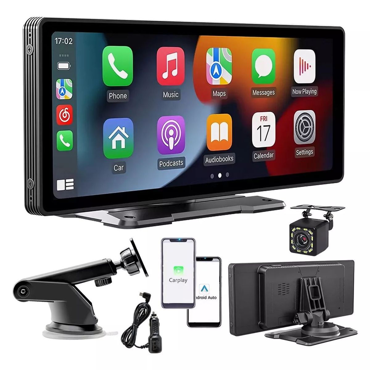 KUANGYE - Estéreo Inalámbrico Para Coche 10 Para Carplay Android Auto