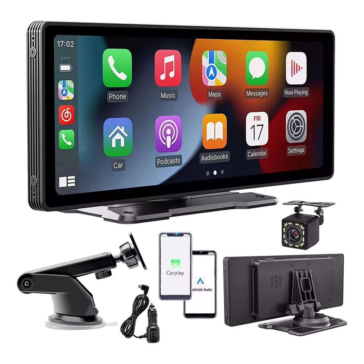 KUANGYE - Estéreo Inalámbrico Para Coche 10 Para Carplay Android Auto