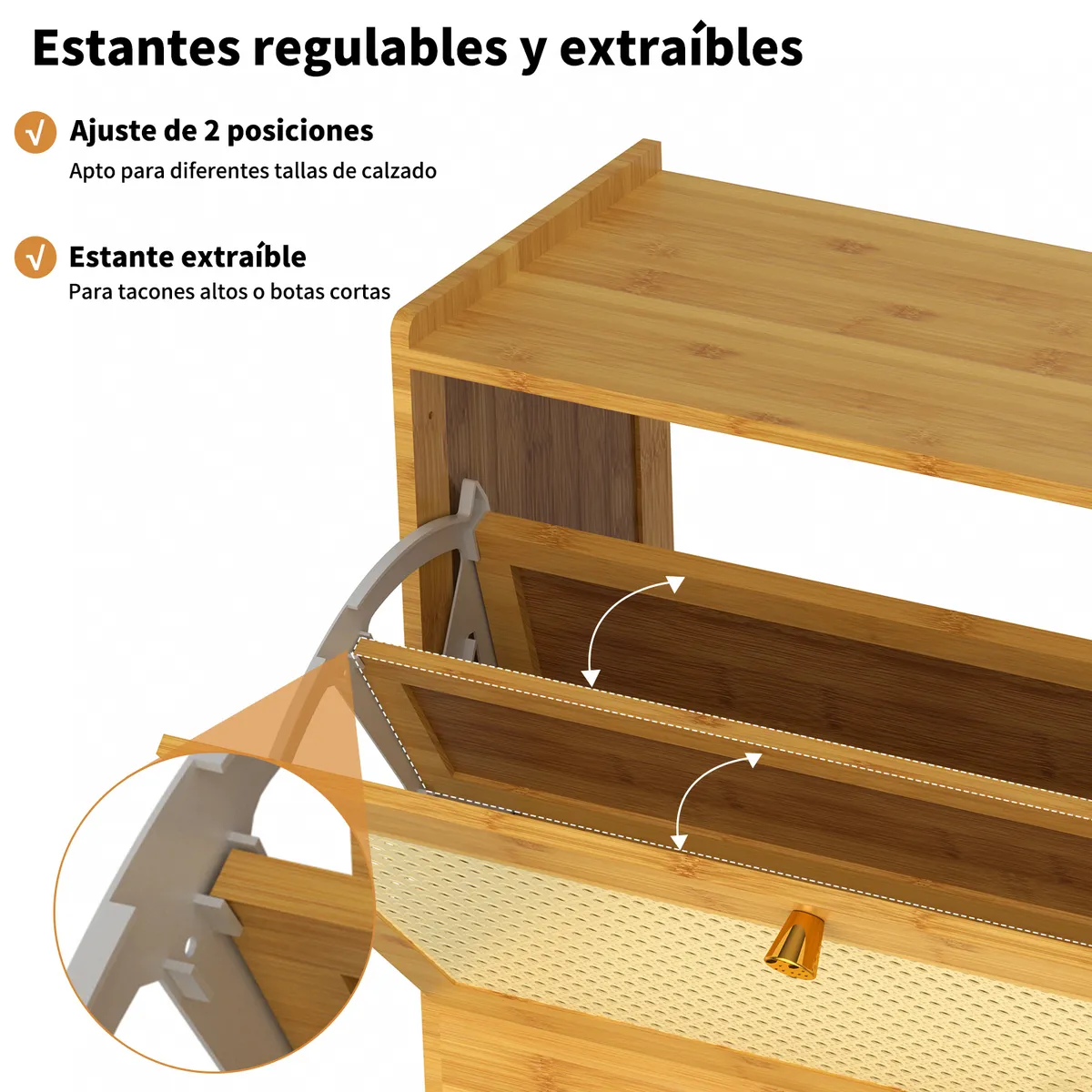 HALMAN - Organizador zapatero doble 70x17x87cm