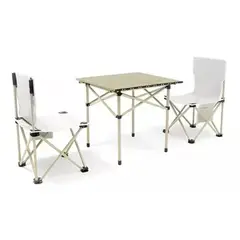 GENERICO - Pack Mesa Plegable Con 2 Sillas Camping Mesas Silla Portatil