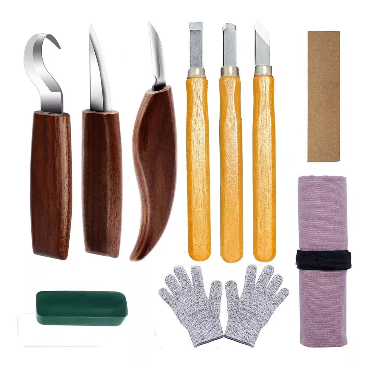 KUANGYE - 10pzs Cuchillo Cincel Gubia Tallar Madera Carpintería