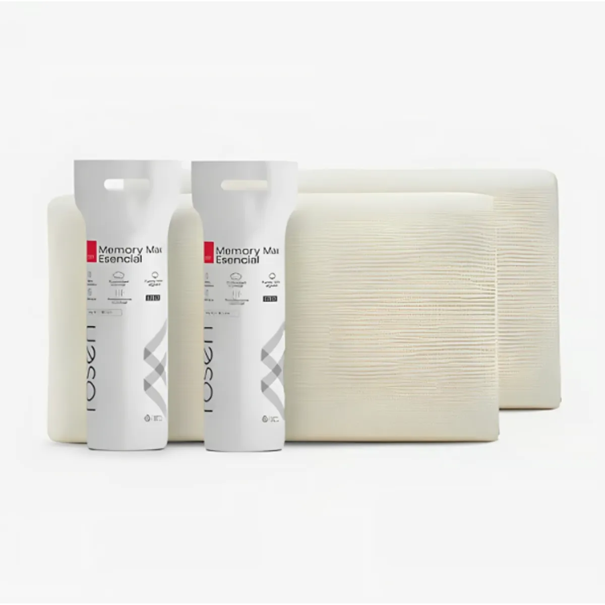 ROSEN - Pack de 4 Almohadas Viscoelásticas Memory Max Esencial king 42x80 Cm