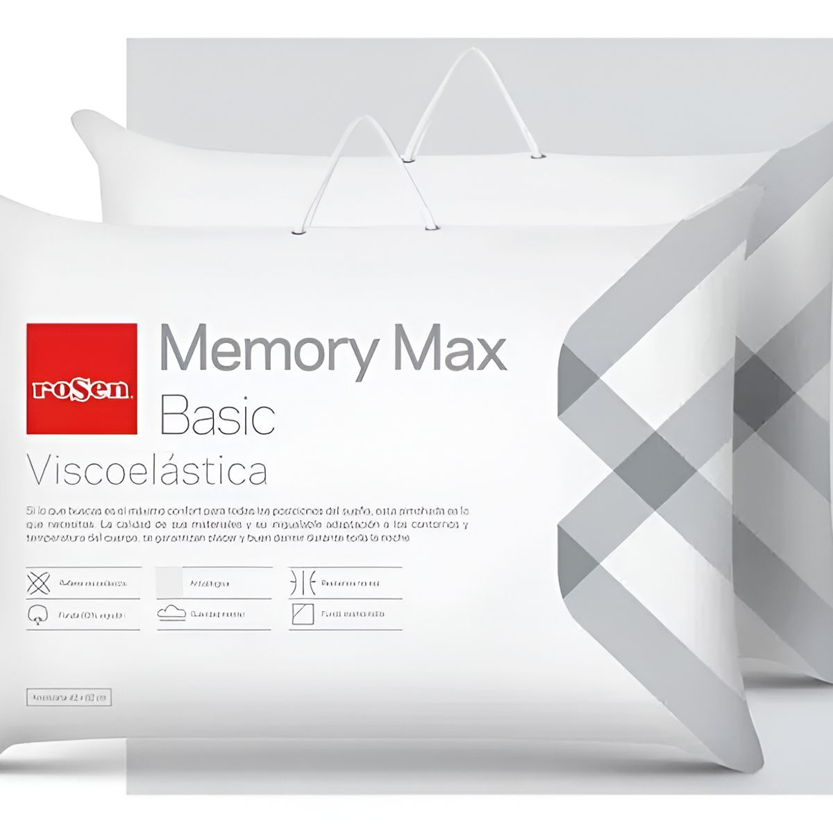 ROSEN - Pack de 2 Almohadas Viscoelasticas Rosen Memory Max Basic 42x62 cm