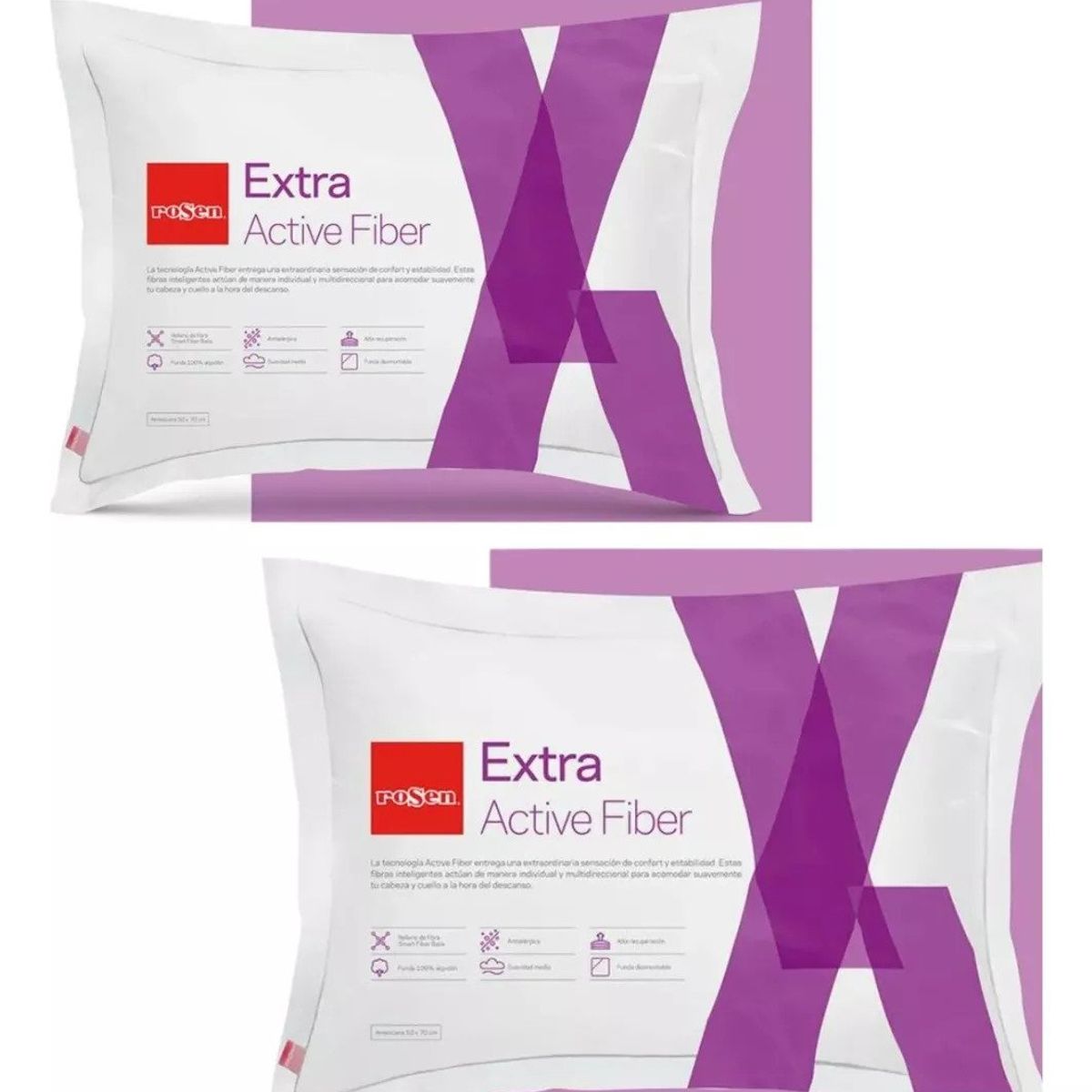 ROSEN - Pack De 2 Almohadas Rosen Extra 50x70 Cm