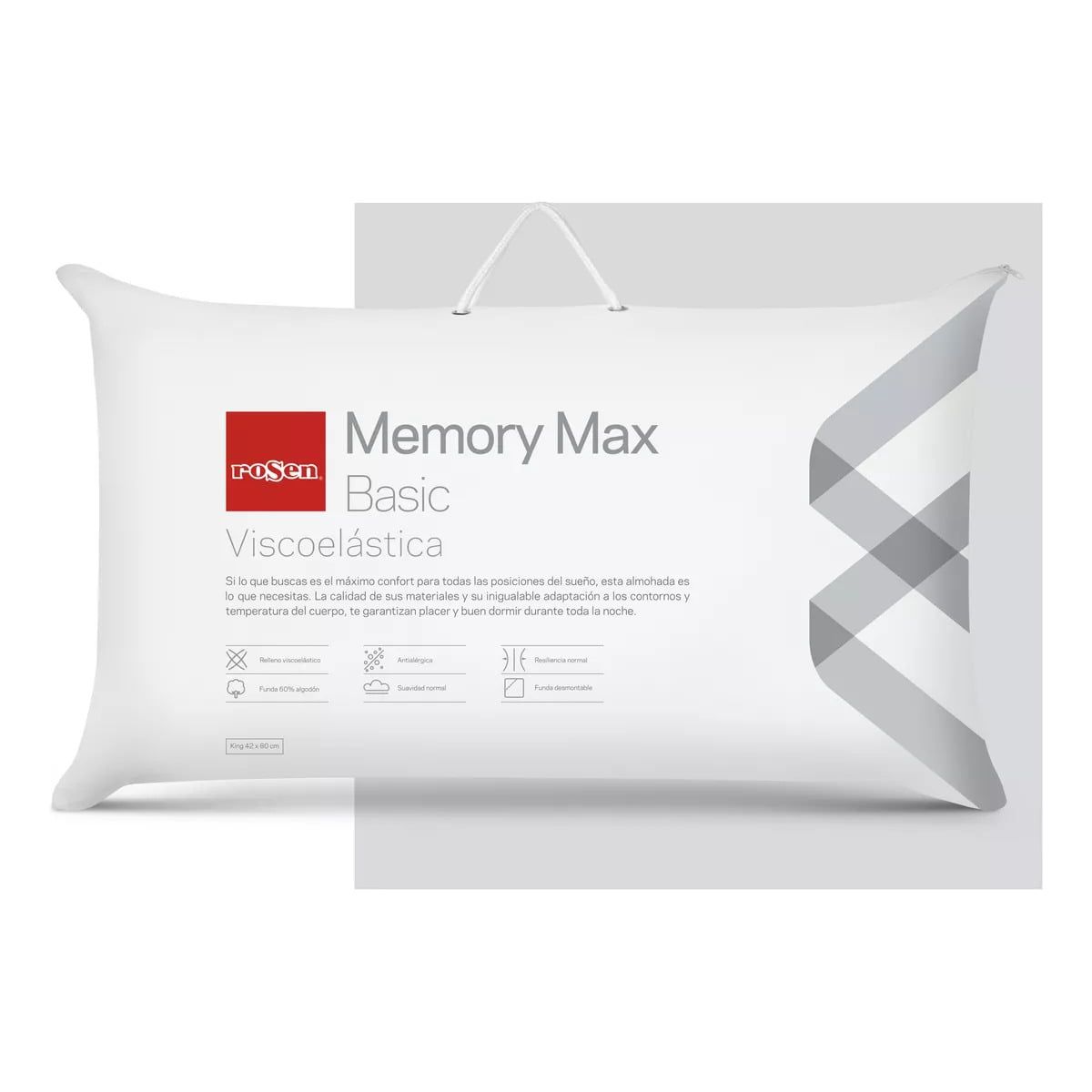 ROSEN - Almohadas Rosen Memory Max Americana 42x80 Cm