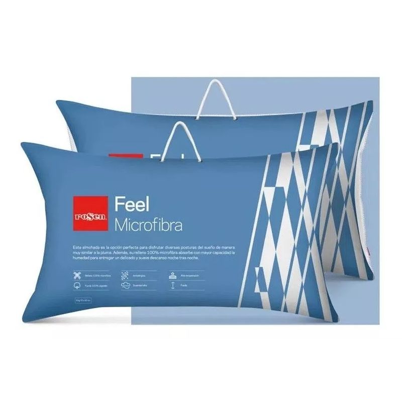 ROSEN - Pack 2 Almohadas Feel Microfibra King 50 X 90 cm - Rosen