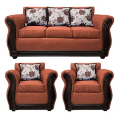 AMERICA DECORA - Juego de living 3-1-1 Eleonor Liso Color Naranjo