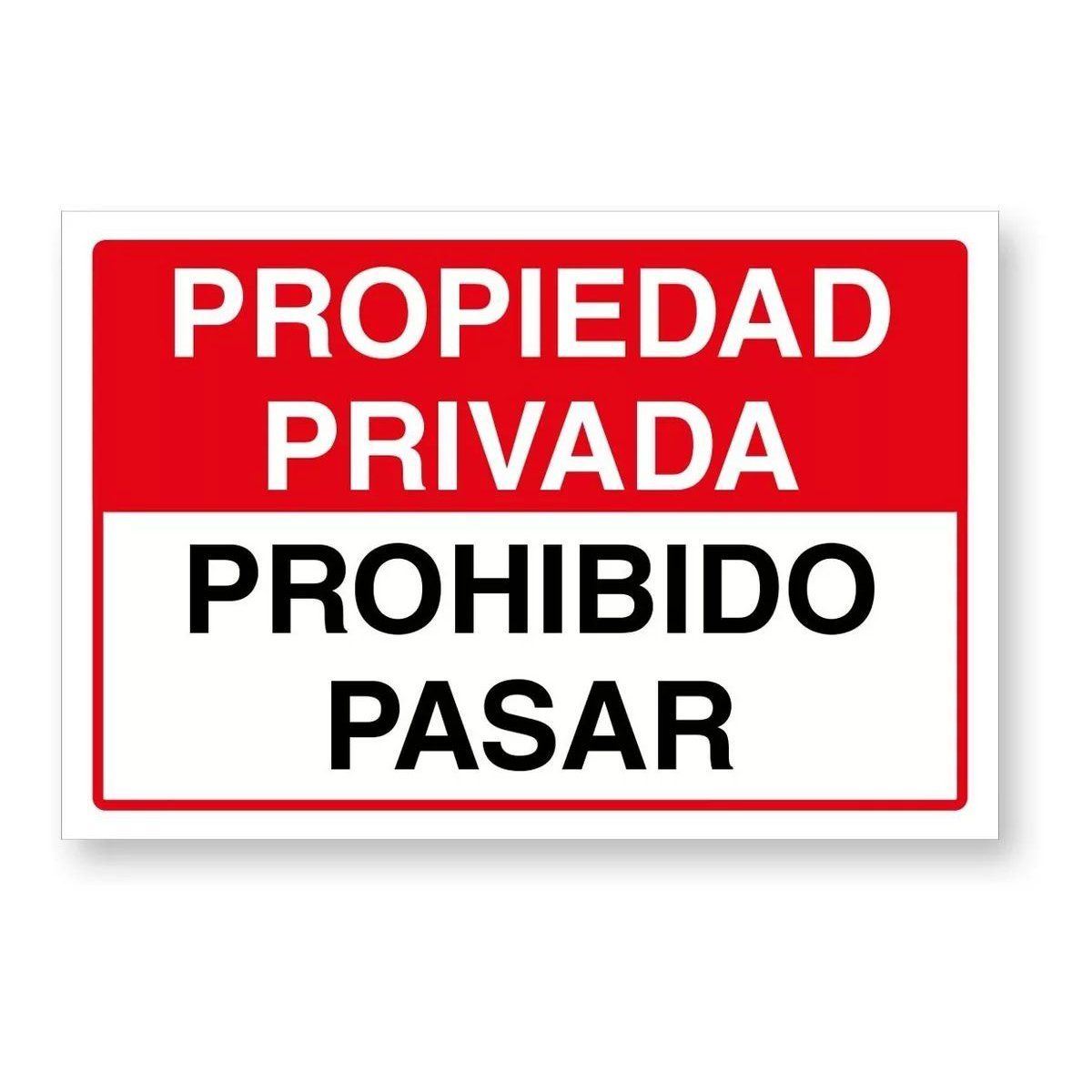 KUANGYE - Letrero Propiedad Privada Prohibido Pasar 60x40cm Metálico