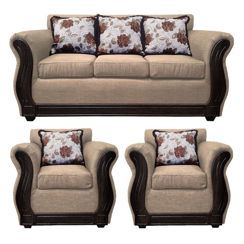 AMERICA DECORA - Juego de living 3-1-1 Eleonor Liso Color Beige