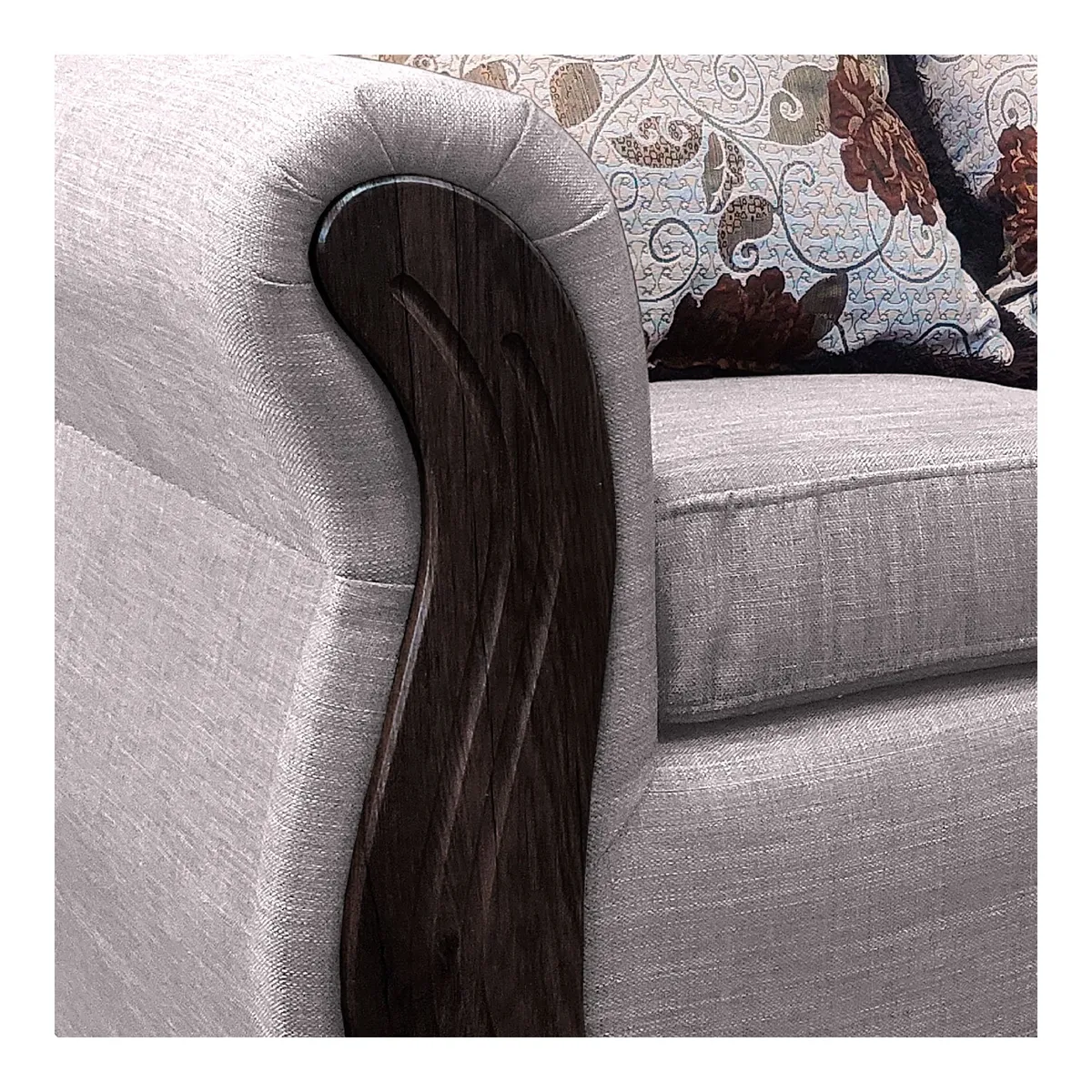 AMERICA DECORA - Sofá Con Resorte Estructural 3 Cuerpos Eleonor Liso Color Crudo