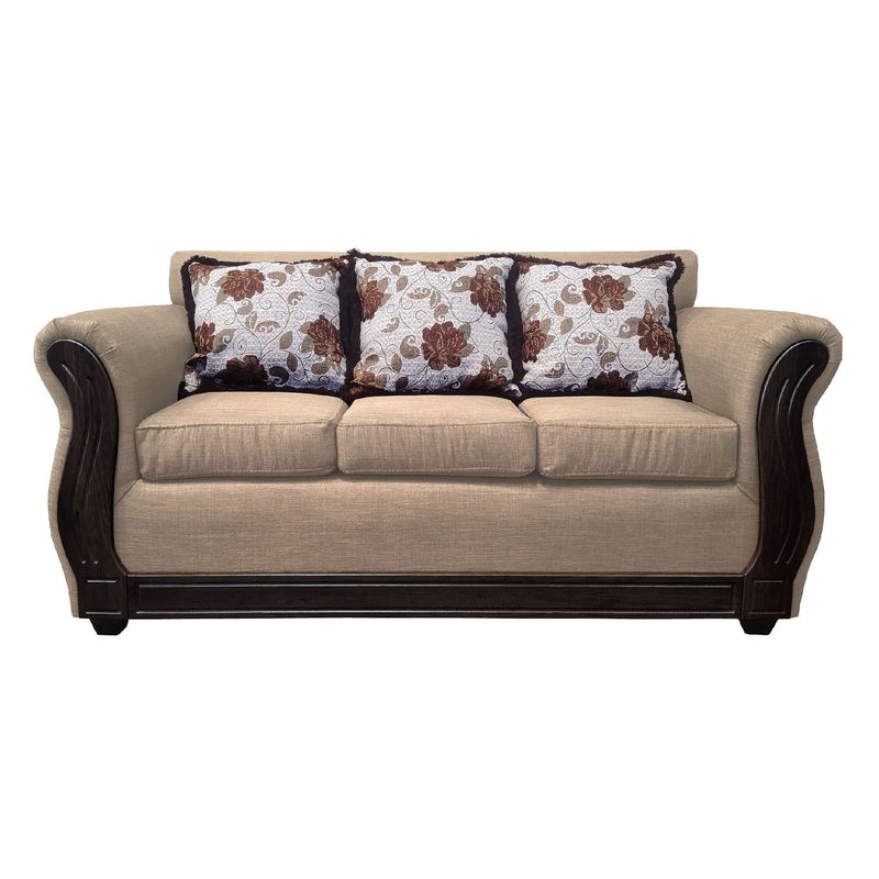 AMERICA DECORA - Sofá 3 Personas Eleonor Liso Color Beige