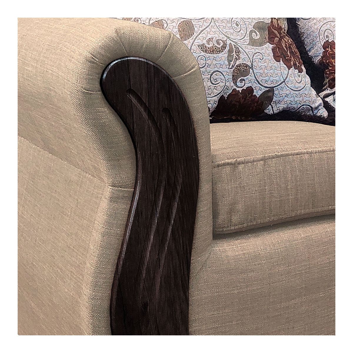 AMERICA DECORA - Sofá Con Resorte Estructural 3 Cuerpos Eleonor Liso Color Beige