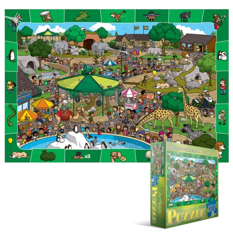 EUROGRAPHICS - EUROGRAPHICS 6100-0542 SPOT AND FIND A DAY IN THE ZOO PUZZLE