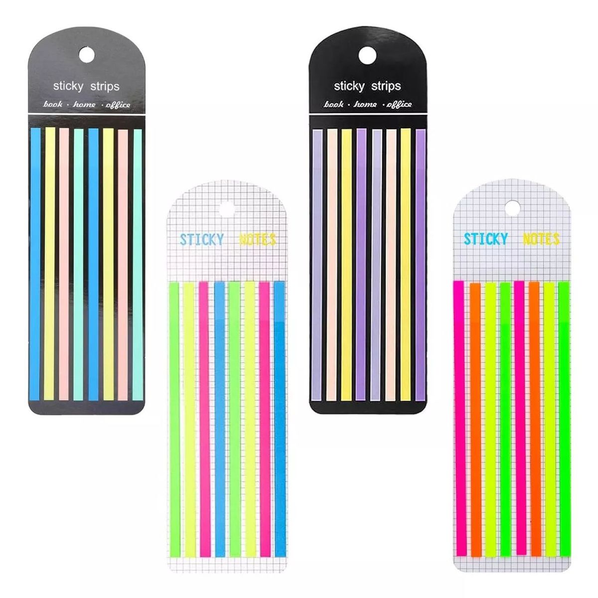 KUANGYE - Pack 4 Strips Notas Adhesivas Transparentes Texto