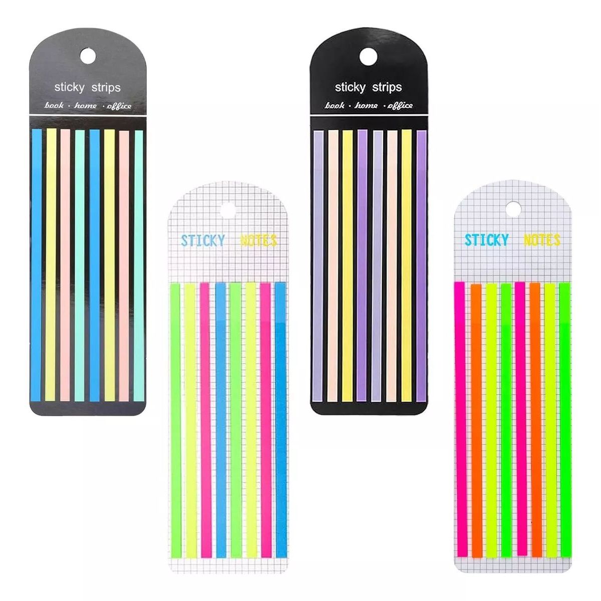 KUANGYE - Pack 4 Strips Notas Adhesivas Transparentes Texto