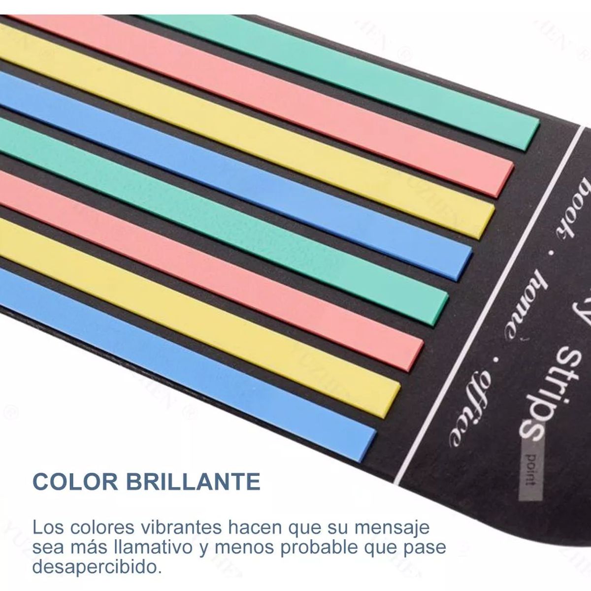 KUANGYE - Pack 4 Strips Notas Adhesivas Transparentes Texto