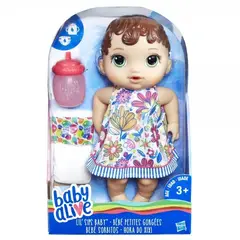 HASBRO - E0499 BABY ALIVE LIL SIPS BABY BRUNETTE BEBE SORBITOS