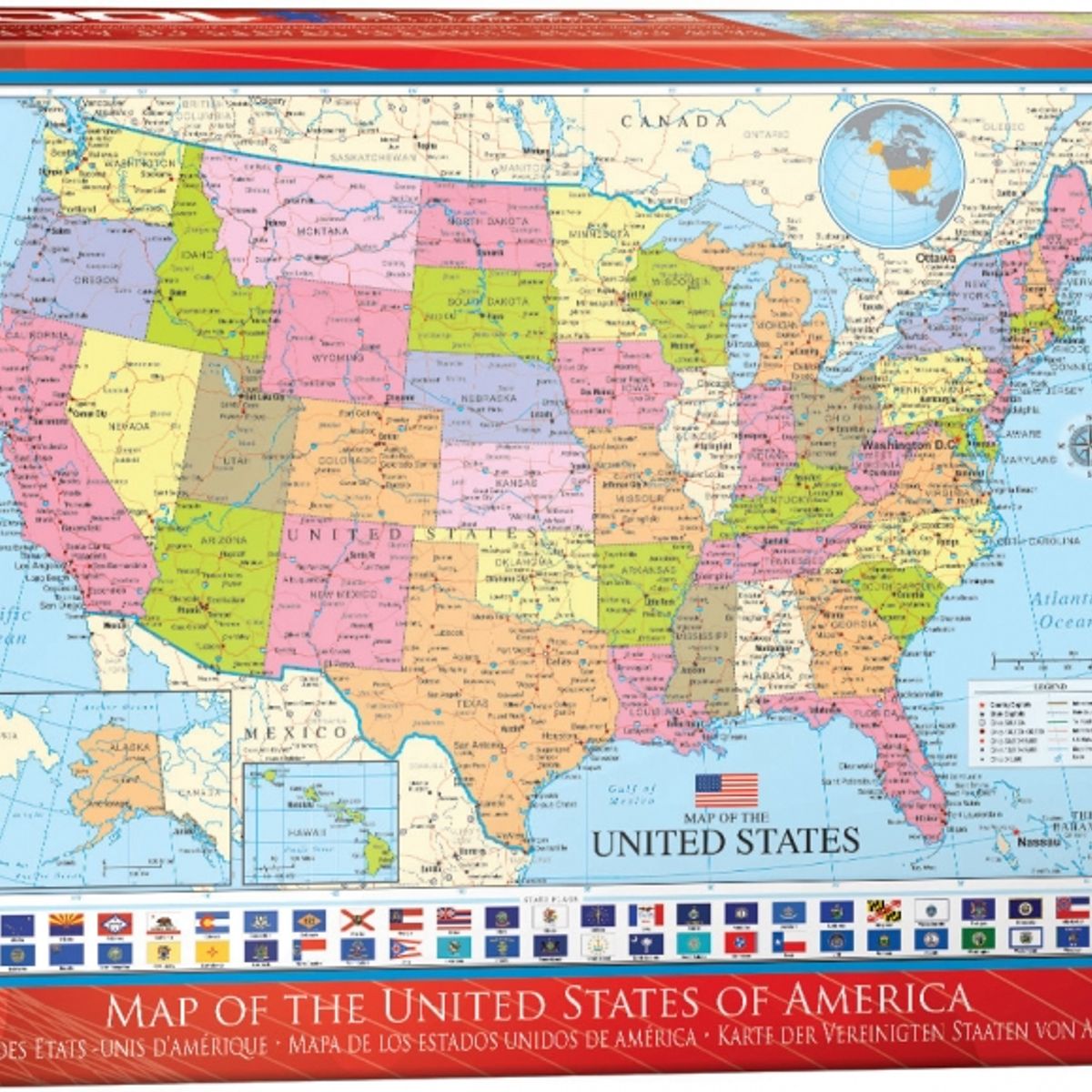 EUROGRAPHICS - EUROGRAPHICS 6000-0788 MAP OF THE UNITED STATES PUZZLE 1000